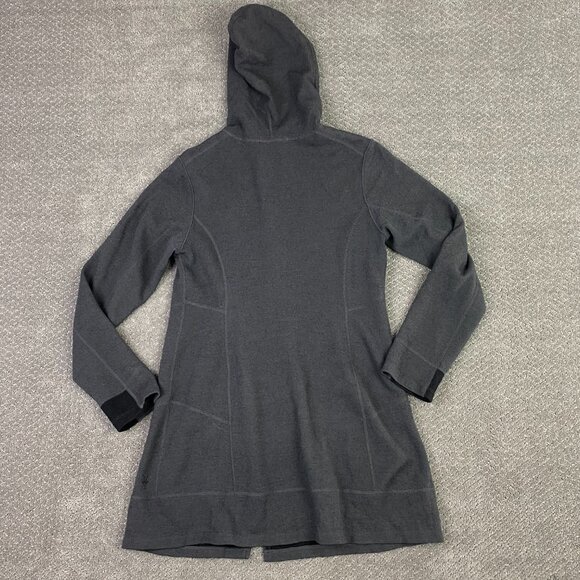 Ibex Sweater Jacket Women's Medium Full Zip Pez Hooded Gray Merino Wool Nylon - Picture 5 of 14